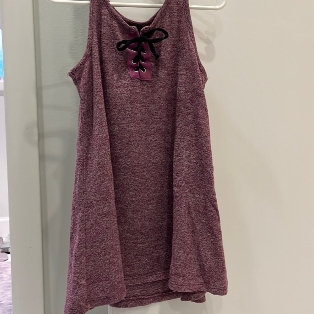 Poof! Girl Maroon Tank Top (Big Girls Size 9-10) Used
